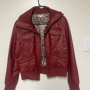 Red Jacket with cheetah lining